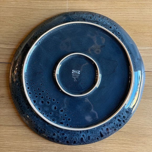 IKEA Blue Reactive Glaze 12” Large Stoneware Serving Plate - Modern Unique - Picture 6 of 8